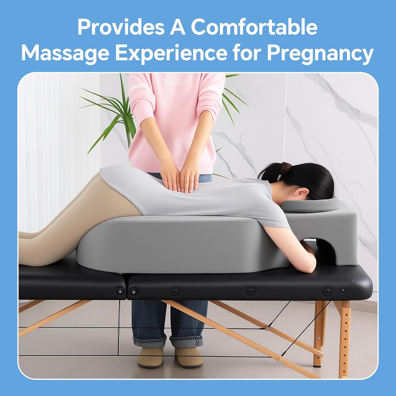 BALAPET Memory Foam Pregnancy Massage Pillow, Supportive Full Body for Maternity with Adjustable Headrest and Abdominal Support Pillow, Maternity Massage Cushion with Supportive for Comfortable Rest