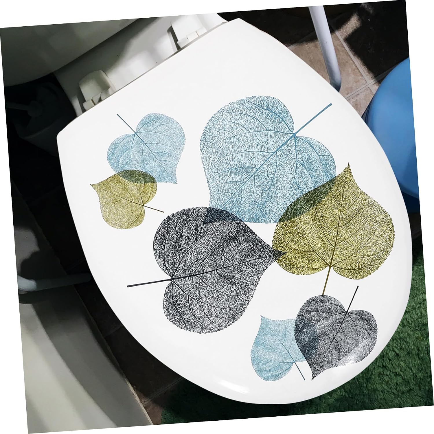 Plastic Toilet Seat Replacement with Non-slip Stable Fixing Thickened Bathroom Toilet Seat Cover Smooth Surface Easy to Clean Scratch-resistant U-shaped Gasket