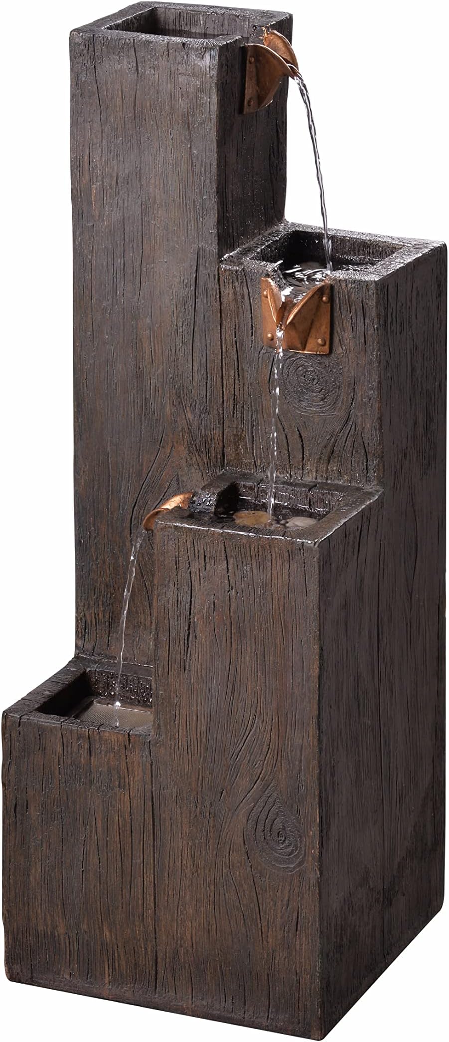 Kenroy Home 51017WDG Lincoln Outdoor Water Fountain, Dark Wood Grain, Small