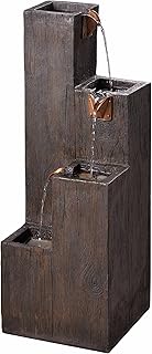 Kenroy Home 51017WDG Lincoln Outdoor Water Fountain, Dark Wood Grain
