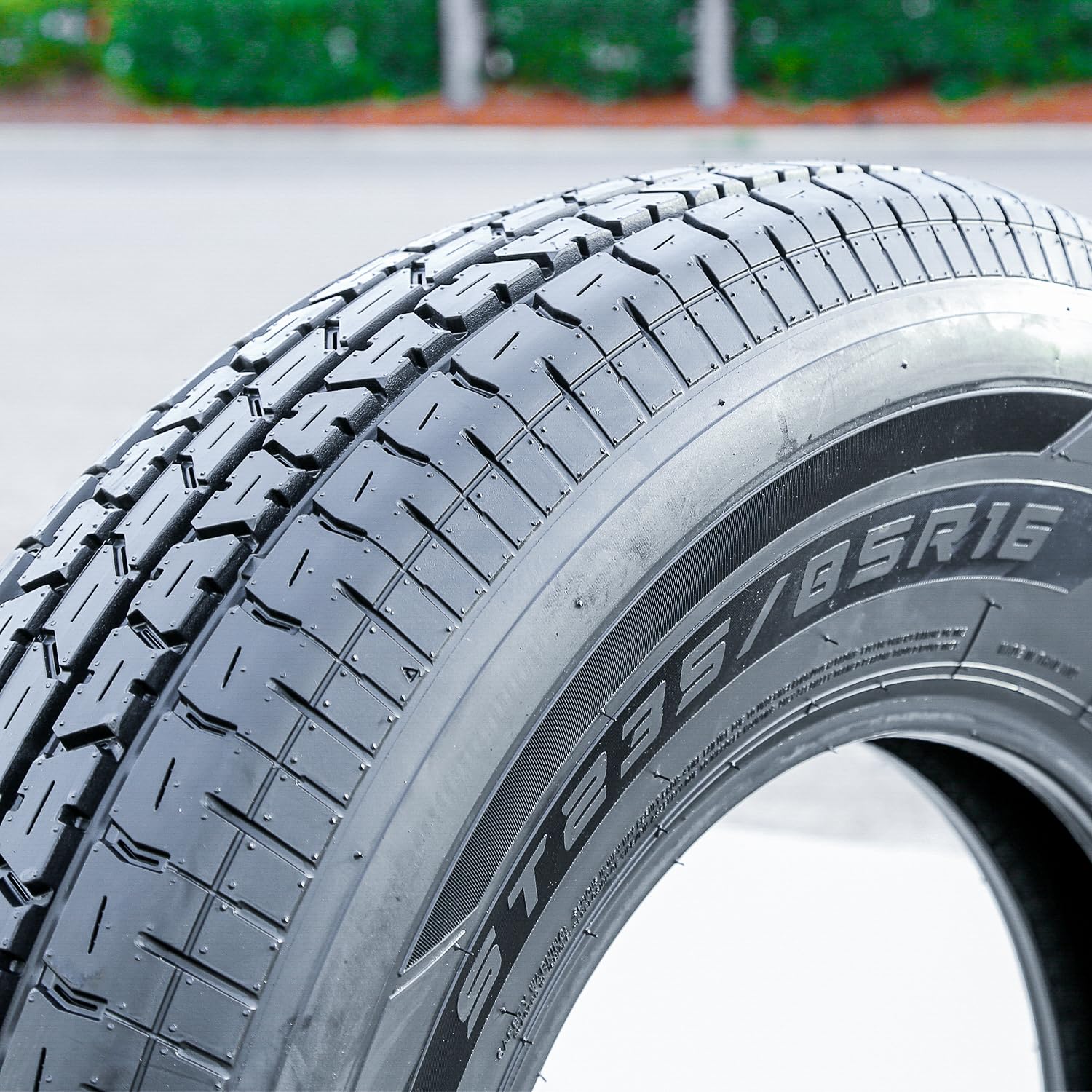 (4) Roundrule ST Radial Trailer Tires - ST235/85R16 Load Range F (12 Ply) - 16" Rim, 95 PSI, Black Side Wall