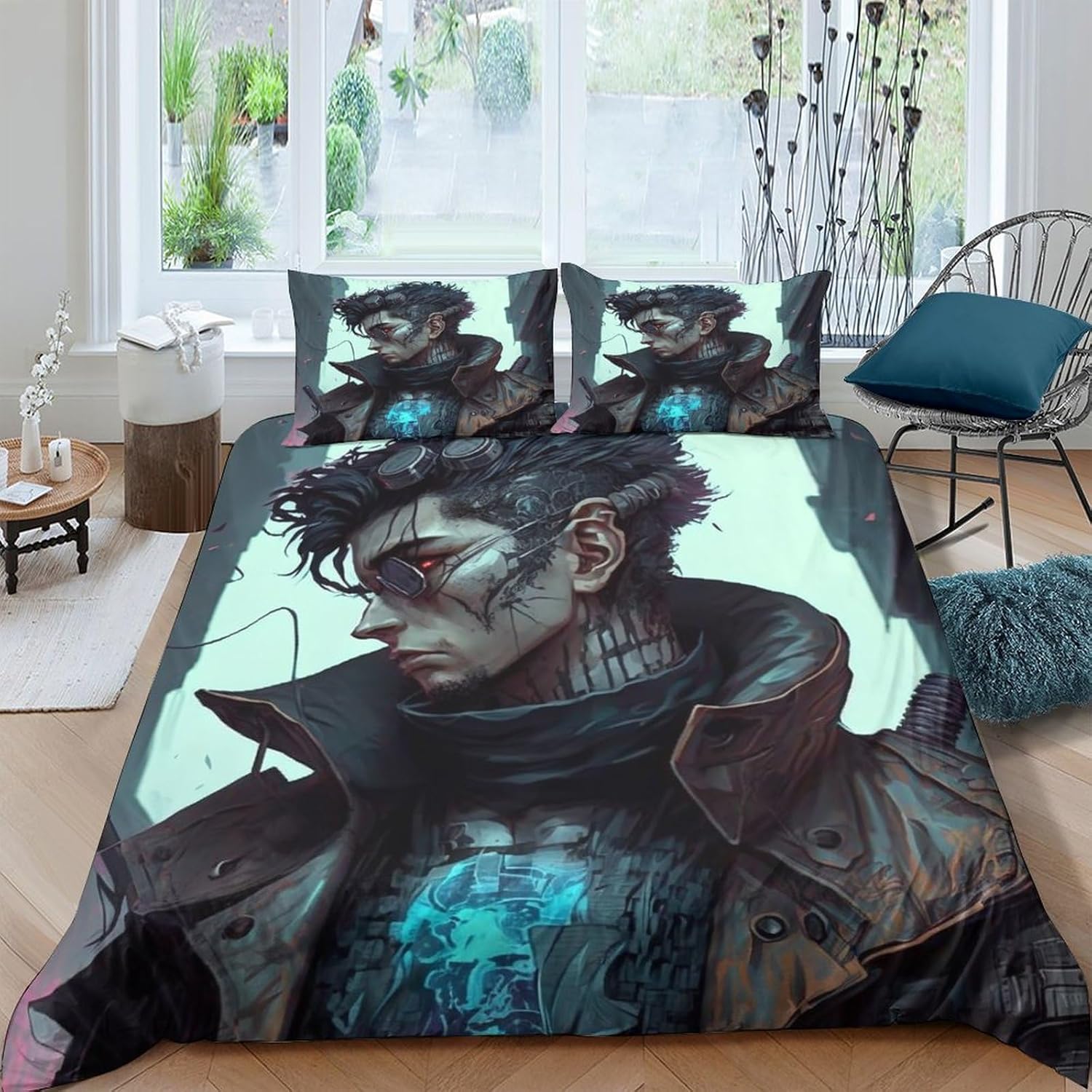 Printed Quilt Cover 3D Print Pillow Cases Bedding Set Soft Easy Care Bedding Quilt Cover Set Quilt Cover Children Room Decor 2 Pillowcases Full（203x228cm）