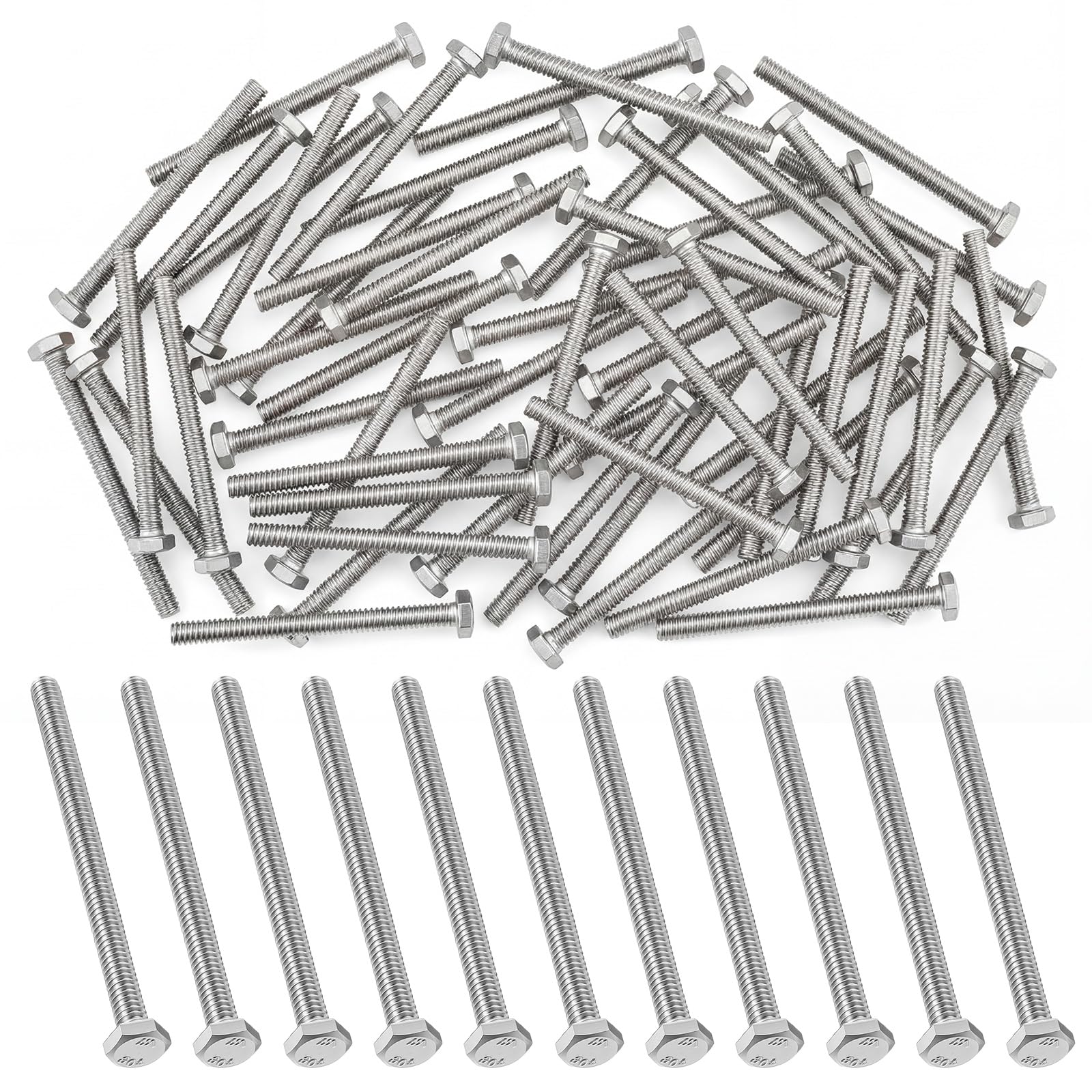 Zonon Stainless Steel Hex Bolts - 50 Pack -27