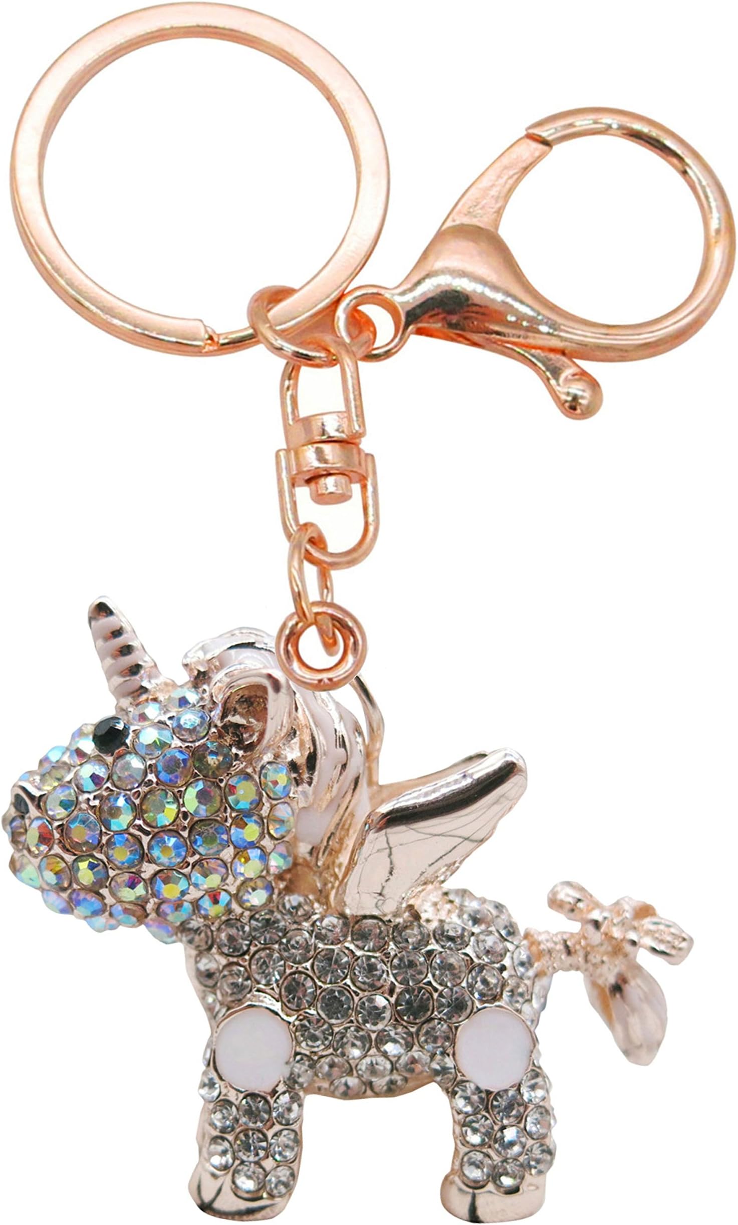 Rhinestone Keychain for Women Handbags Charm Cute Gifts Party Suppliers Home Decor Crystal Keychains for Women Car Accessories for Charm (White)