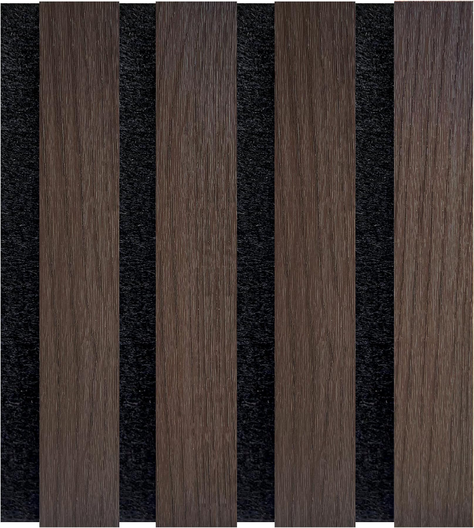 Decoranddecor Acoustic Slat Wood Wall Panels and Ceiling Panelling Decorative 3D MDF 16cmx24cm - Smoked Oak