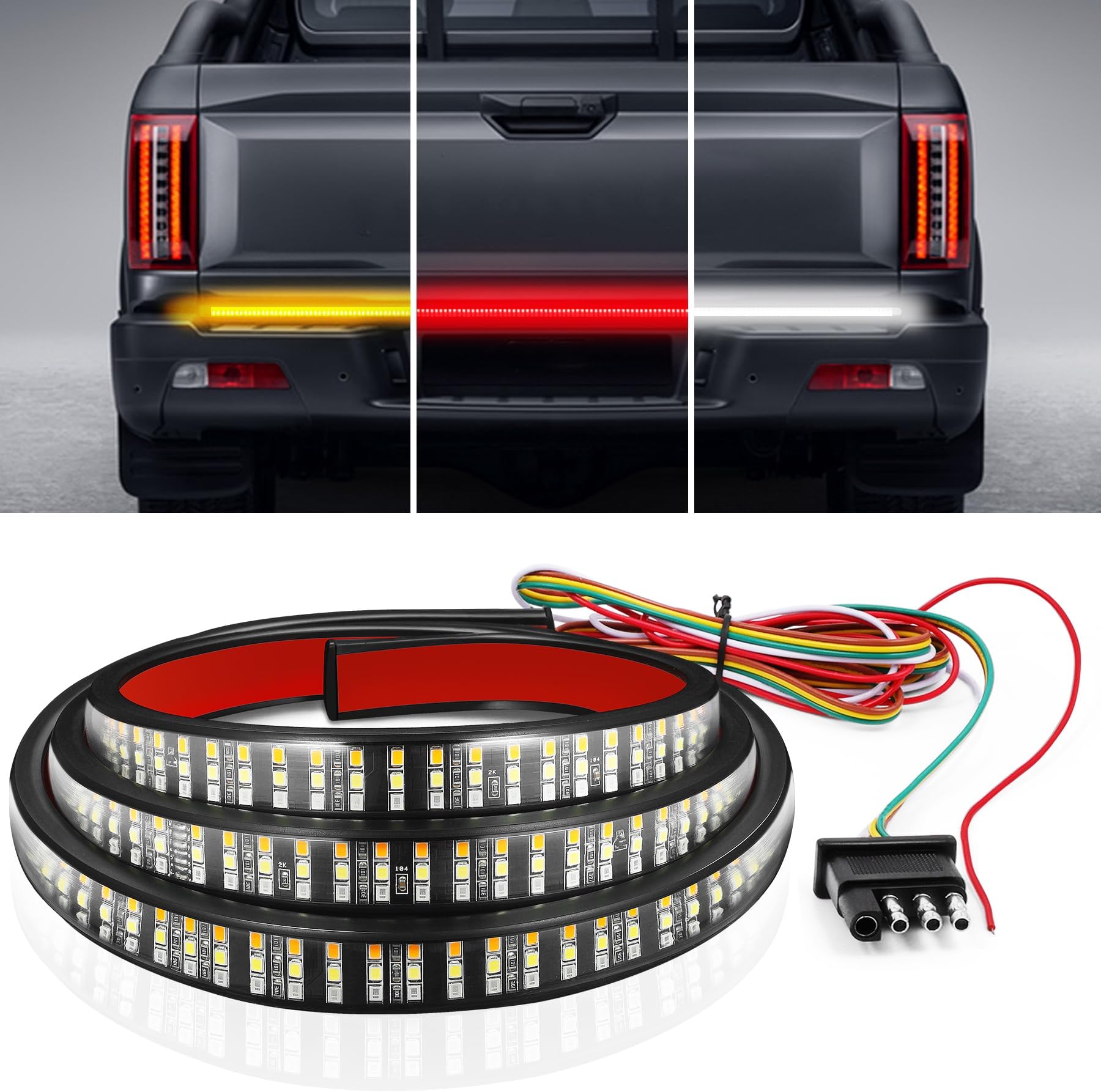 Tira Led Universal Impermeable Para Puerta Trasera De Coche. 12V. 120cm