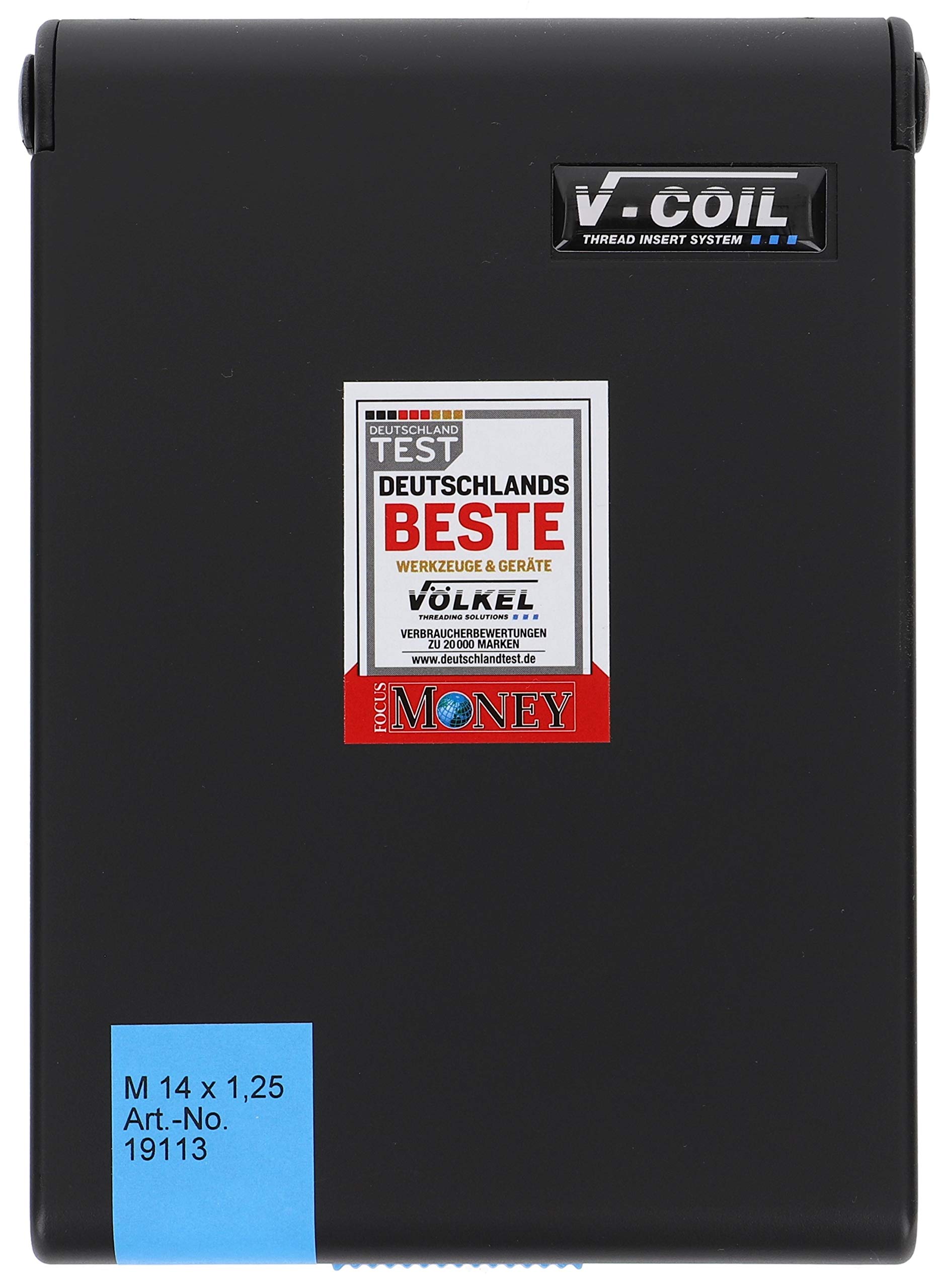V-COIL Gewinde-Reparatur-Satz für Zündkerzengewinde M14x1,25, HexTap SP, 16 Gewindeeinsätze 9,5/11,2/12,7/17,5 mm