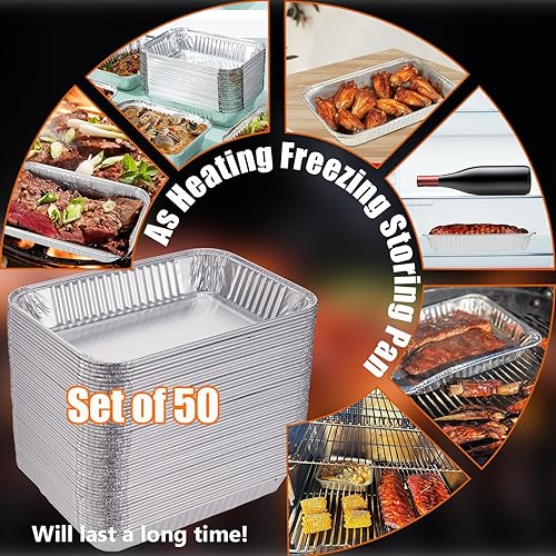 Miniatura 6 de Paquete de 50 bandejas de goteo compatibles con Weber 6415  Accesorios de parrilla para Weber Spirit, Genesis, Traveler, Q Series, revestimientos