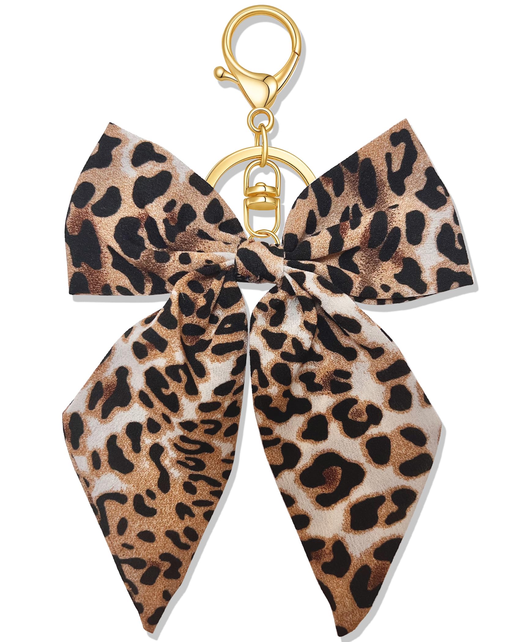 Leopard Bow Bag Charms Keychain, Purse Charm Accessories for Women