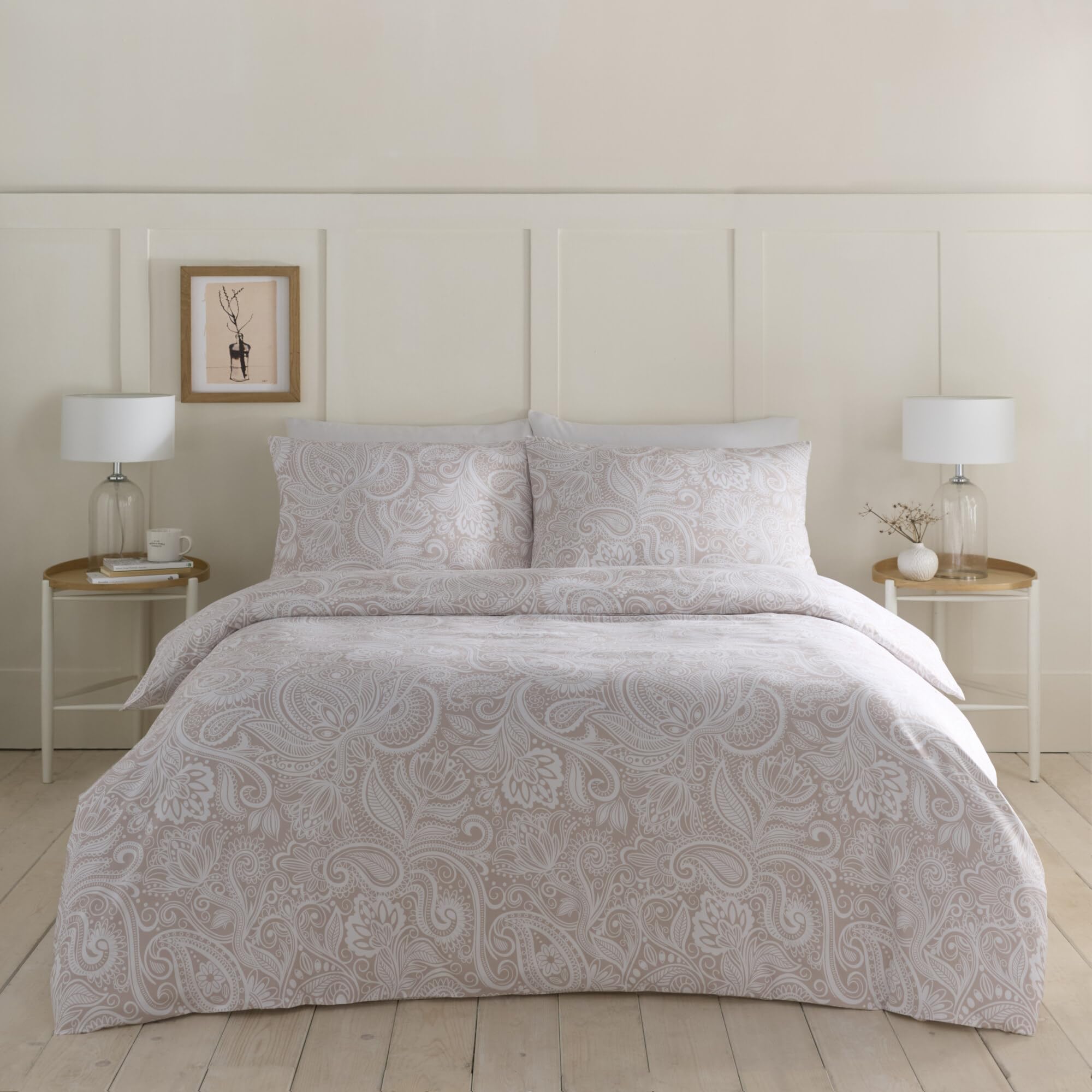 Portfolio Home King Size Duvet Cover Set - Polyester - Natural