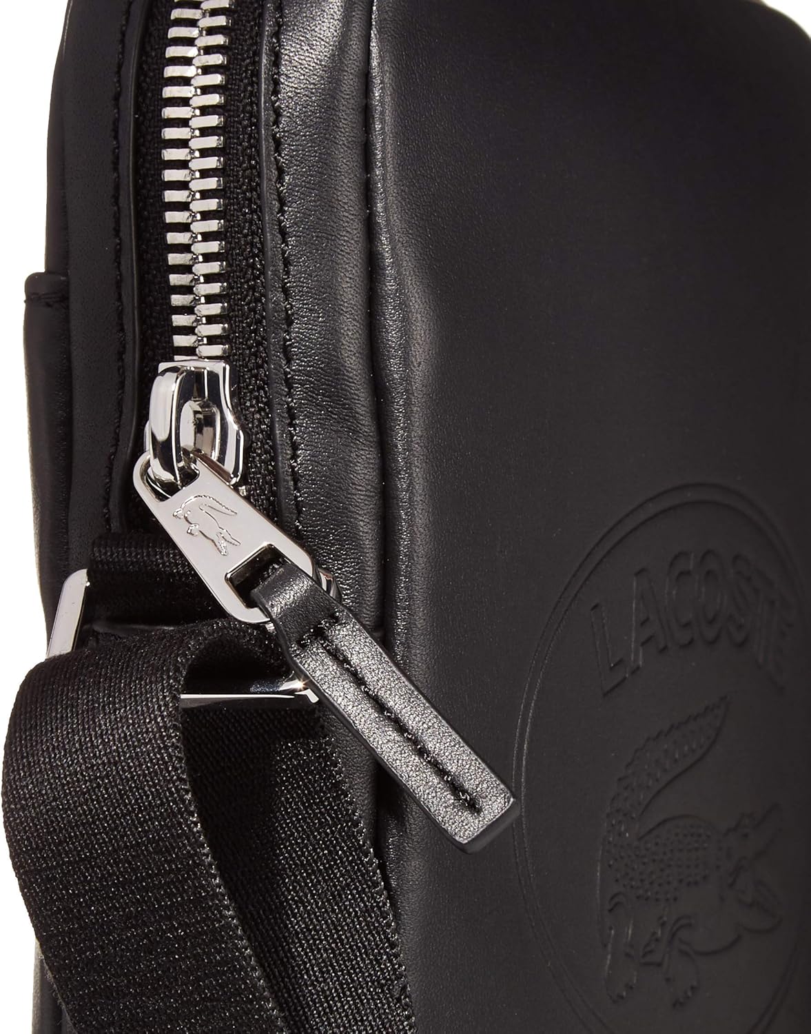 Flash Sale Lacoste Tall Plus Men's L.12.12 Slim Vertical-Camera Bag, Black, One Size