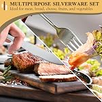Meythway Cutlery Prêt, 20-Piece Set de flatware en argent moderne, ensemble d'ustensiles en acier inoxydable 4, Inclure le couteau/la fourche/la cuillère, le miroir poli, le lave-vaisselle en toute sécurité