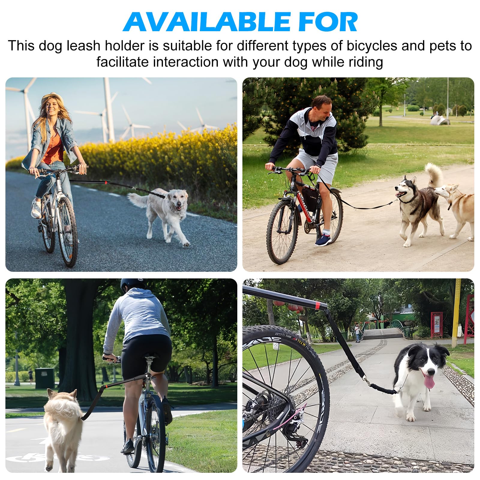 Laisse De Vélo pour Chien, Laisse De Vélo Mains Libres pour Chiens, Laisse Rétractable Gros Chiens, Vélo pour Chien Mains Libres Rétractable, pour L'entraînement, Le Jogging