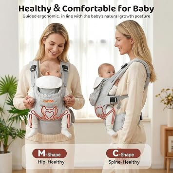 CoziBB Baby Carrier, 3-in-1 Cozy Baby Wraps Carrier with Air Cushion Waist Belt, Adjustable & Ergonomic Baby Carrier Newborn to Toddler for 7.7-33lbs, Toddler Carrier with Lock Belt, Storage Pocket