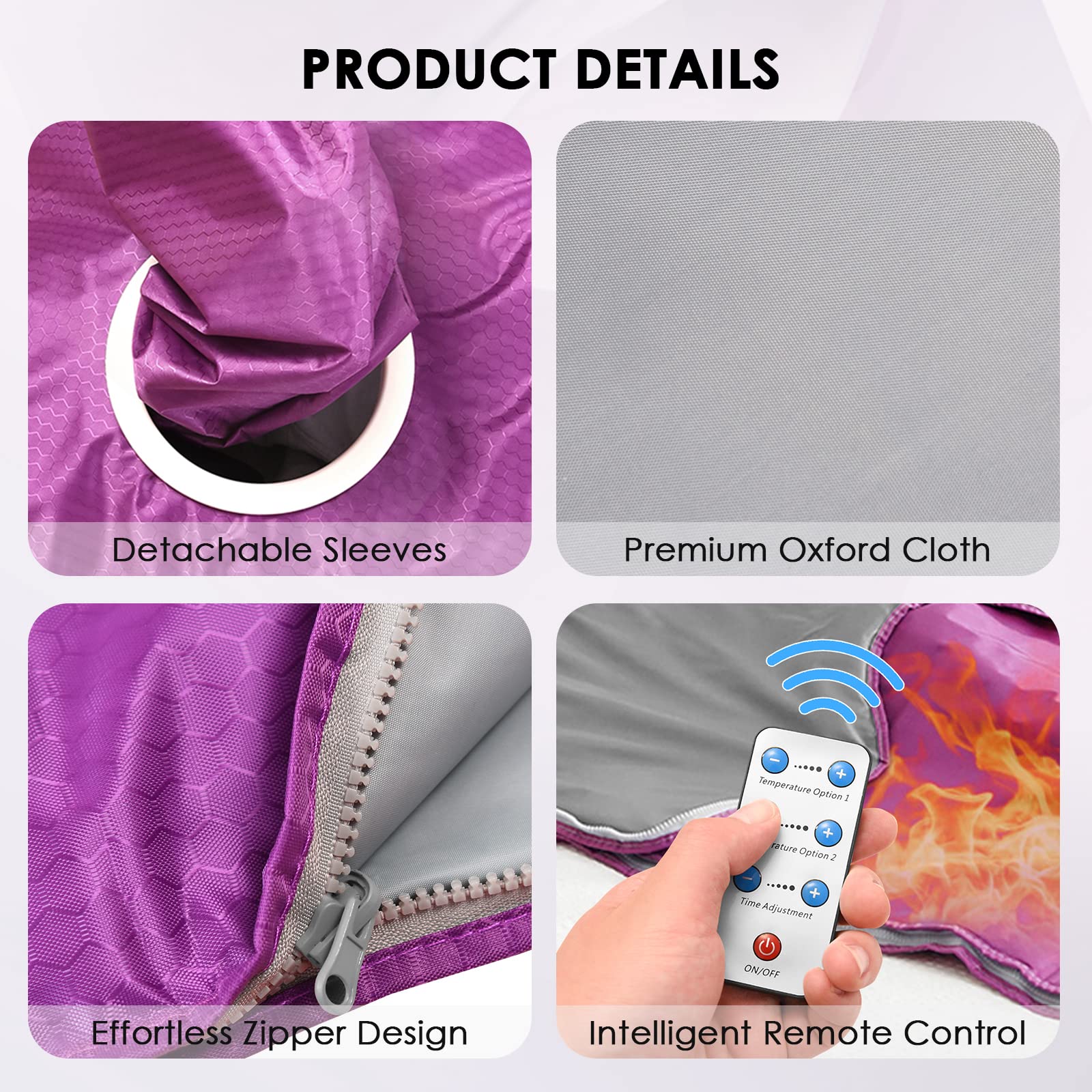 Manta de Sauna Infrarrojo, MINENICE Portatil Far Infrared Sauna Blanket 2 Zone Manta Sauna Infrarrojos con 2 Mangas, Home SPA para Modelar el Cuerpo Desintoxicación Fitness Belleza Fisioterapia