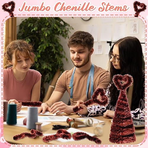 Vista 13 de Hotop 30 limpiapipas extra gruesos de 1.181 in de felpilla tallos de felpilla jumbo, suministros de manualidades para principiantes, suministros