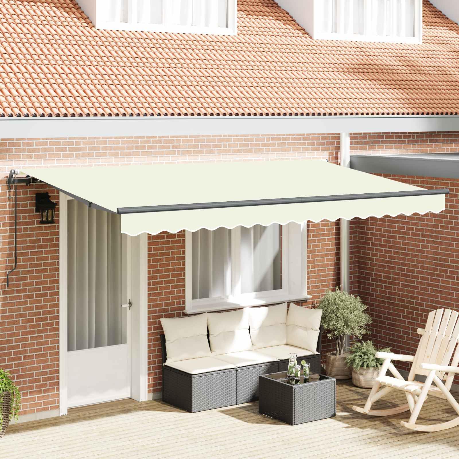 Store banne pour jardin rétractable et résistant en alu