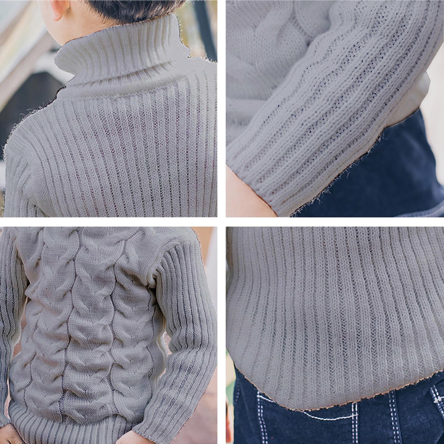 Baby Boys Turtleneck Knit Sweaters Toddler Girls Soft Warm High Collar Pullover Sweater Size 1-8T - Image 7