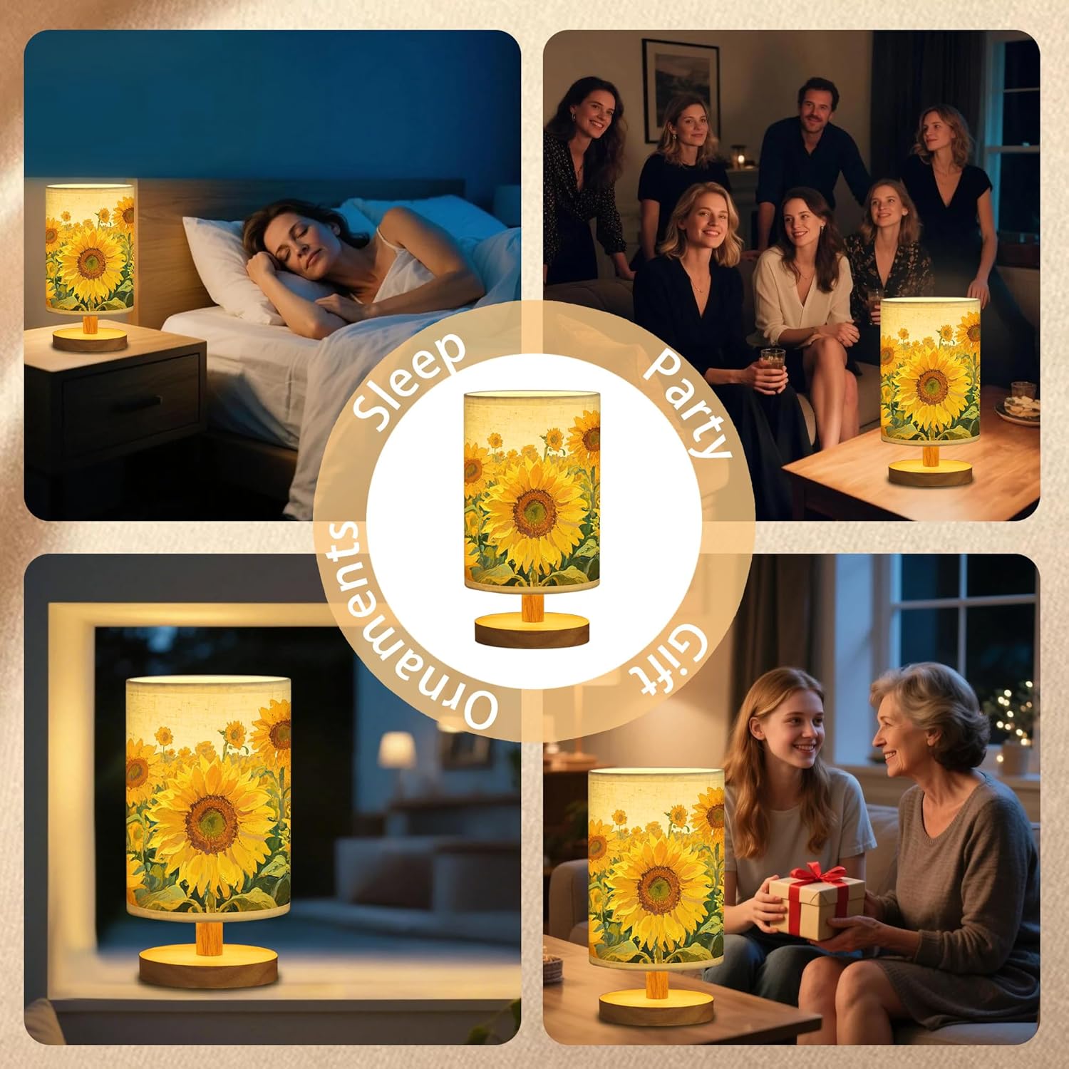 WSYEAR Sunflowers Flower Lamp, Birthday Gifts for Women Small Night Light,Mothers Day Valentines Day Ideal for Bedroom Decor Sunflower Gifts for Mom Grandma Teacher