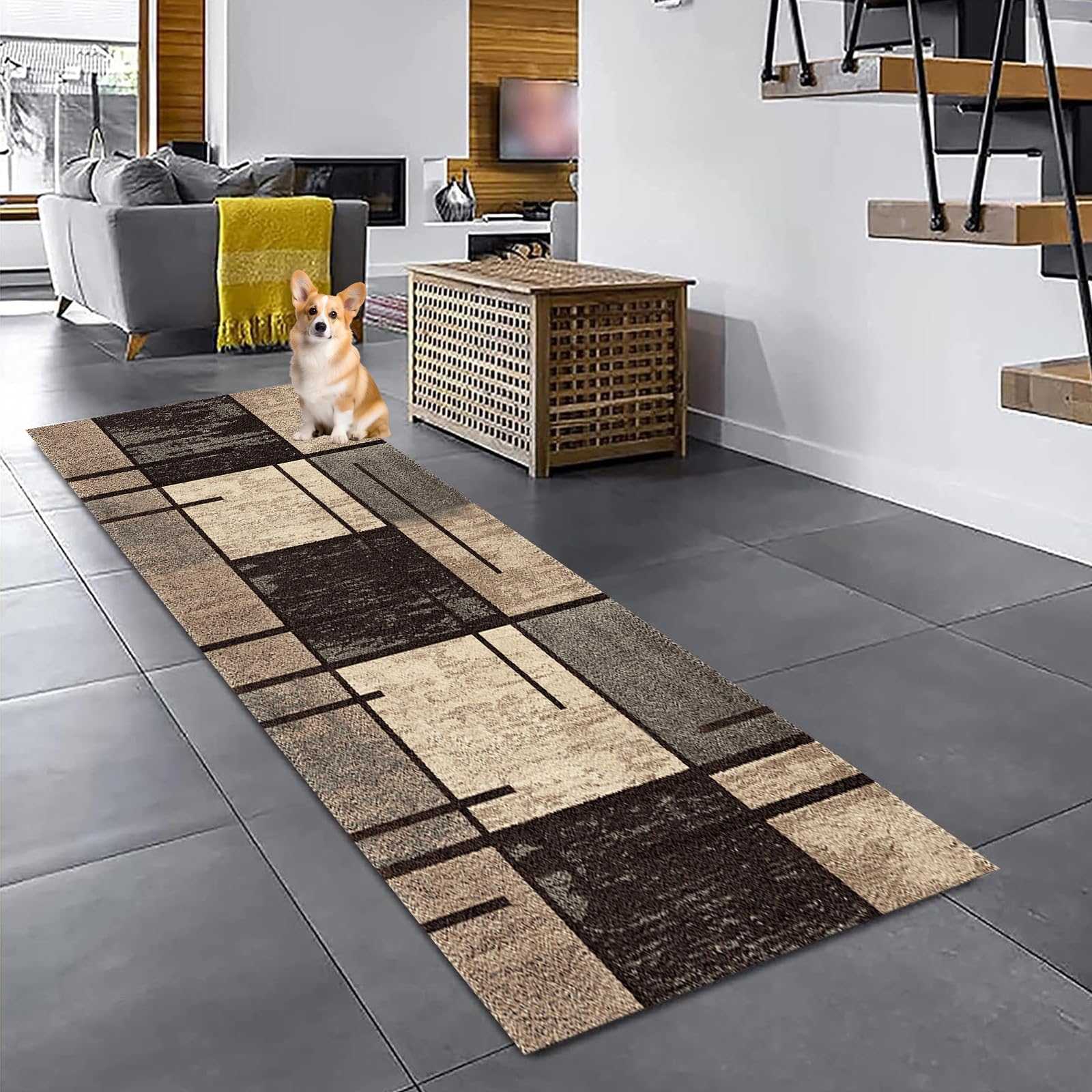 Alfombras de Pasillo 70x210 cm Lavables con Dorso Antideslizante para Cocina