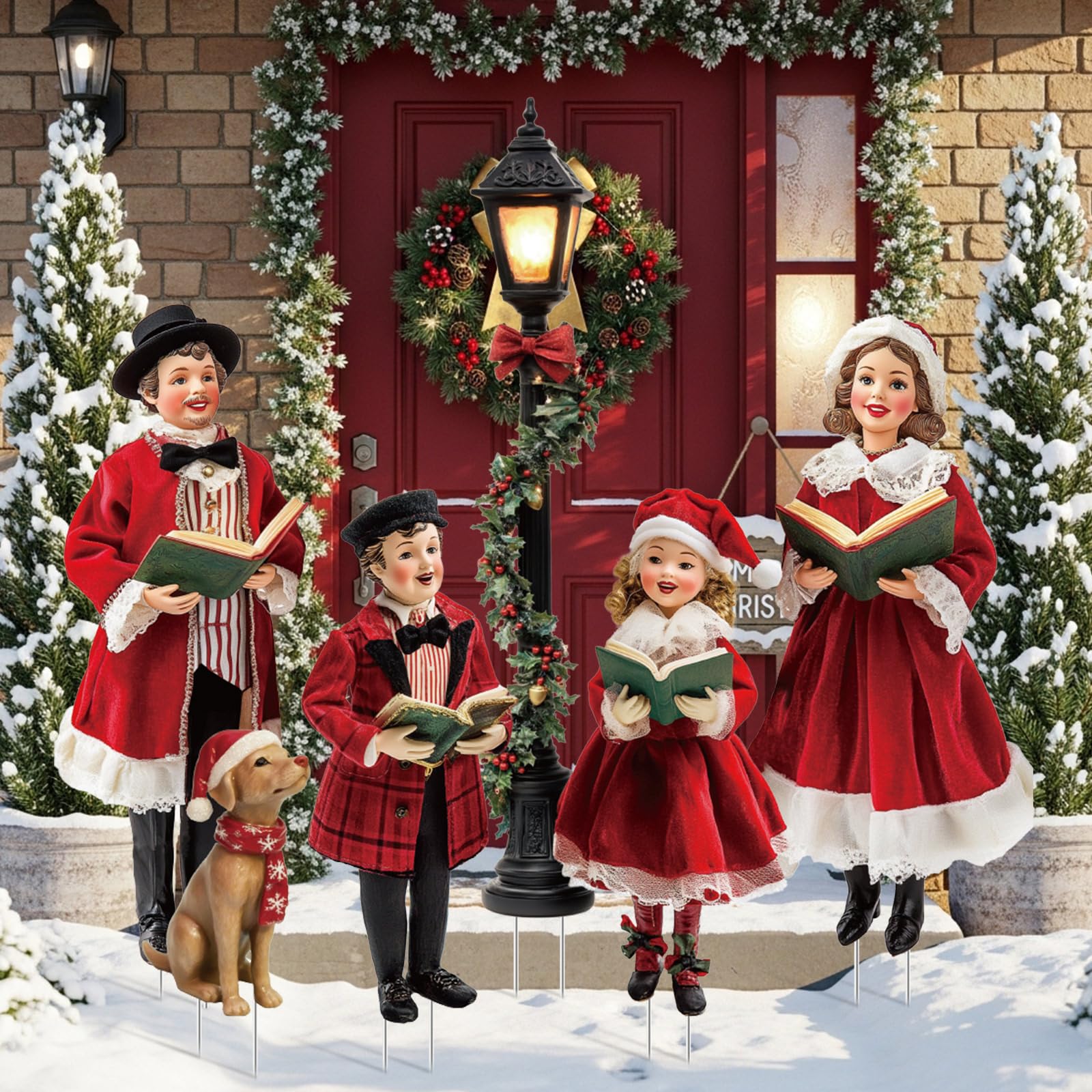 Amazon.com : Leinuosen 6 Pcs Christmas Family Carolers Yard Signs