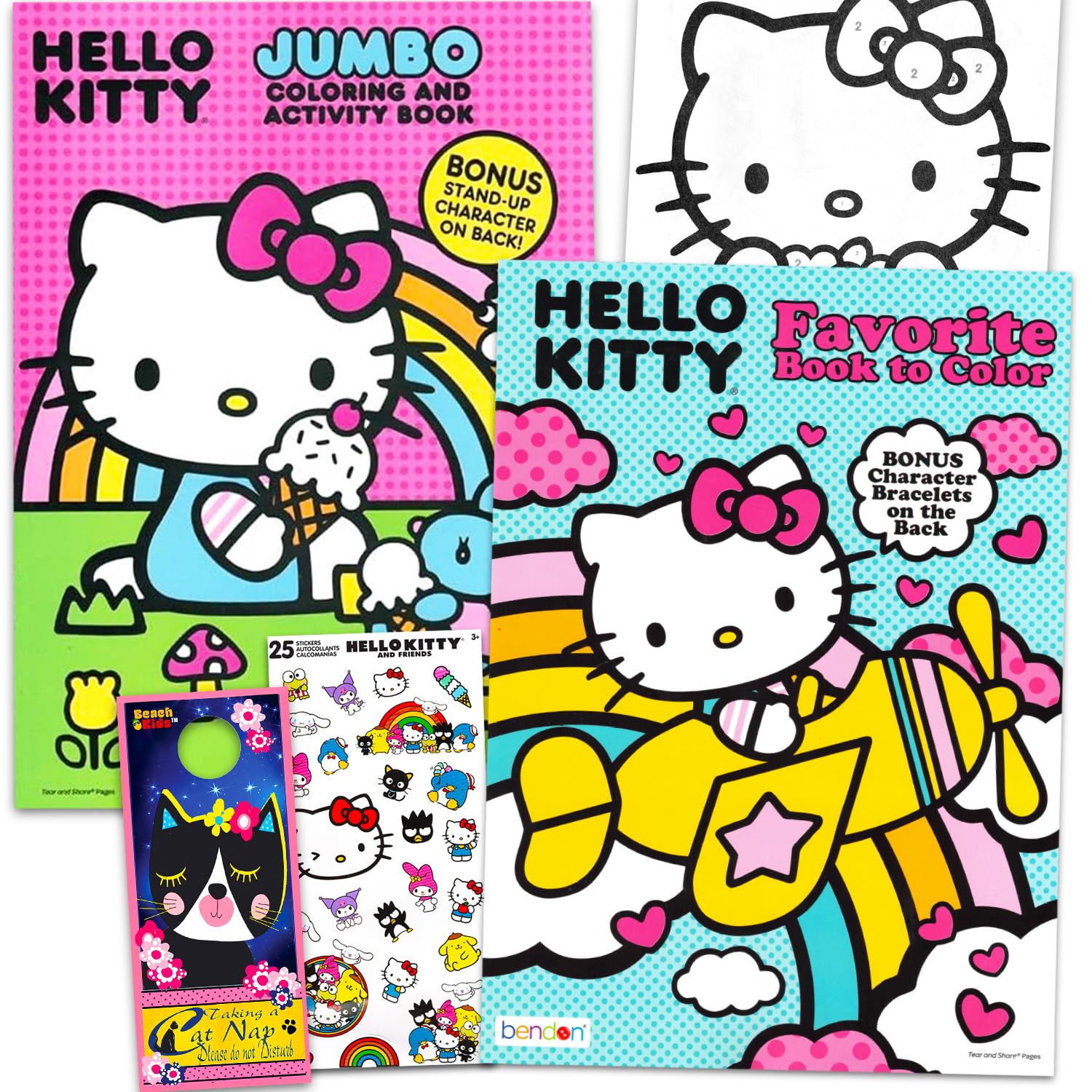 Hello Kitty Coloring Book for Kids Ages 4-8 - Bundle with Sanrio Coloring Pages, Activities, Games Plus Stickers, More | Hello Kitty Activity Book Set for Girls, Kids