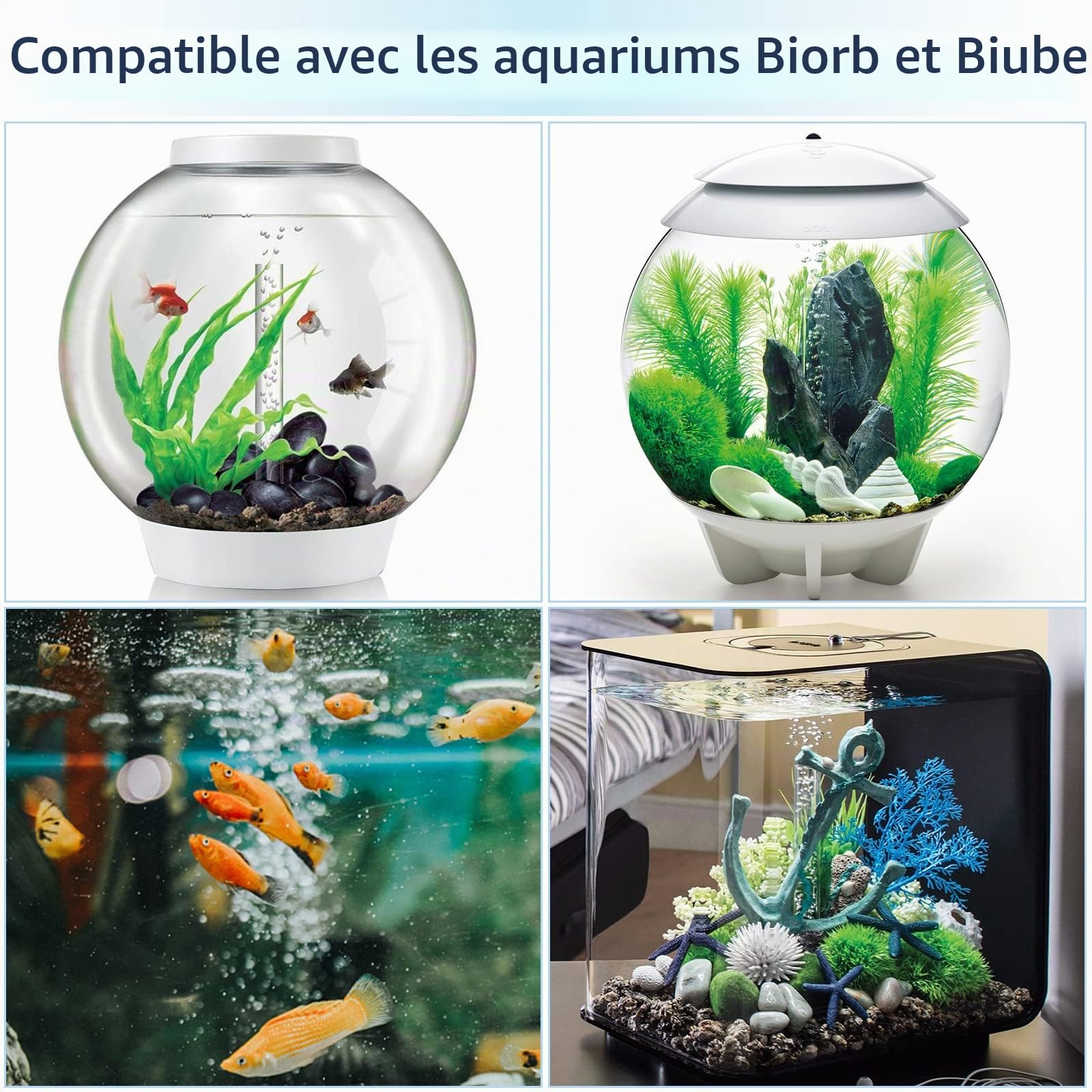 Pawfly Cylindres de Pierre à air pour Aquarium, 5 Pièces Mini Bubbler Blanc de Remplacement pour Tube spécifique Classic Flow Halo et Life Fish Tanks Diffuseur de Bulles pour Nano Air Pumps
