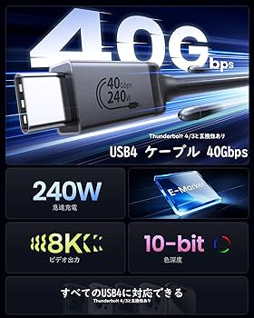 ブラックボルト×4　ホワイトフレア×3 Amazon.co.jp: Silkland USB4 ケーブル 0.3M Thunderbolt 4 対応