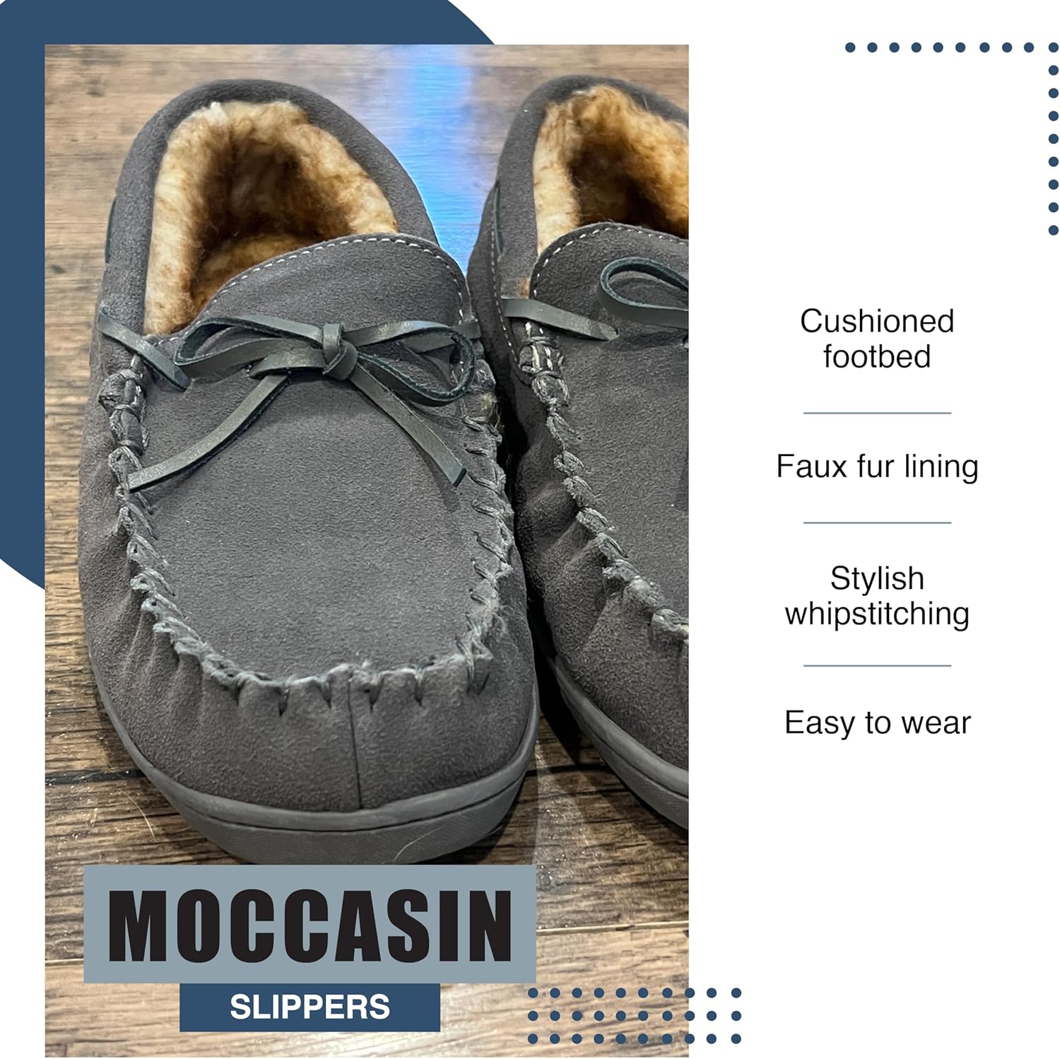 NORTY Moccasin House Slippers for Kids- Slip-On Toddler Shoes for Boys and Girls - Suede - Runs True to Size - Image 5