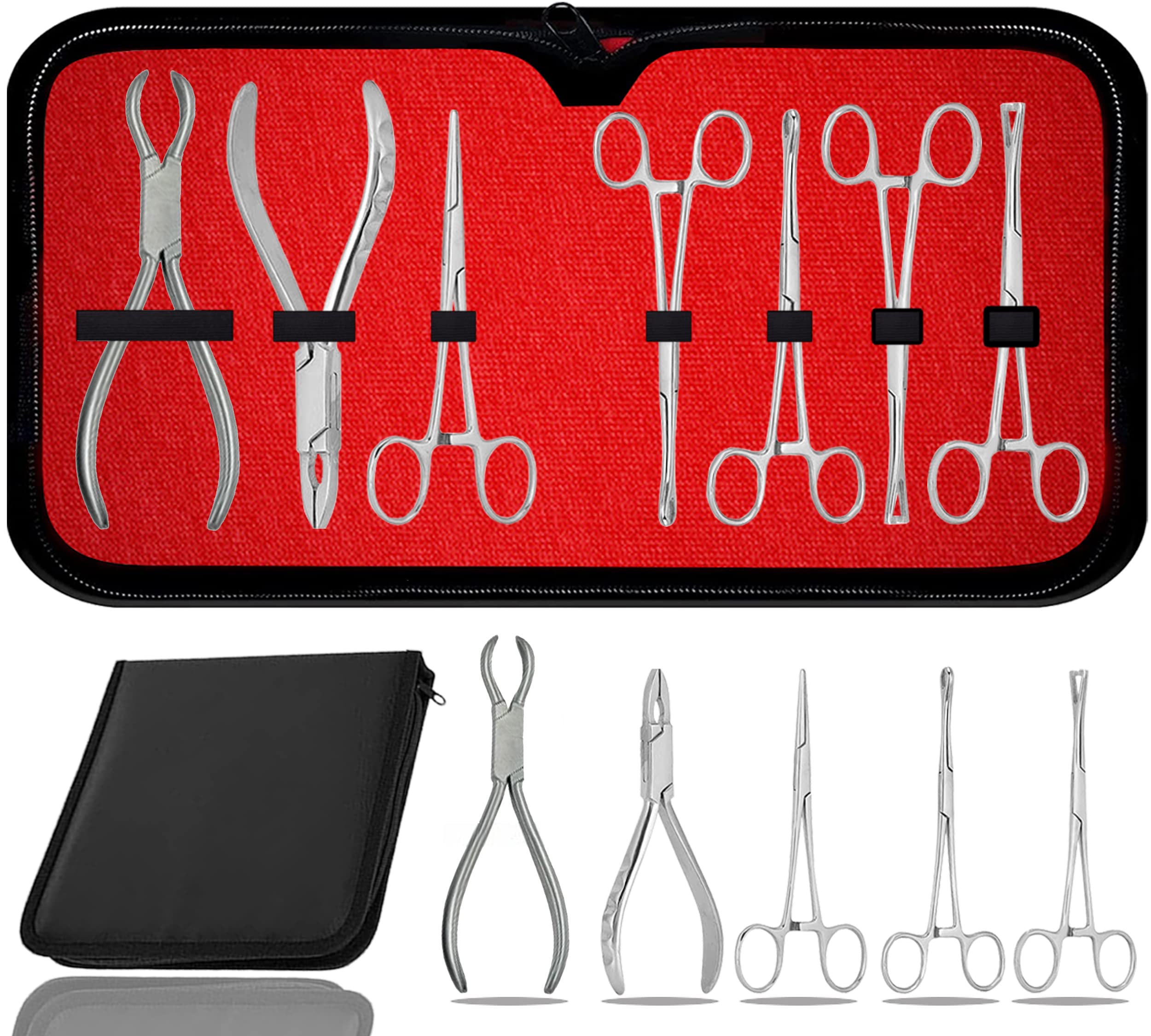 AAProTools Body Piercing Instruments Kit Of 7 Pcs Tools Penington Forceps DS-1594