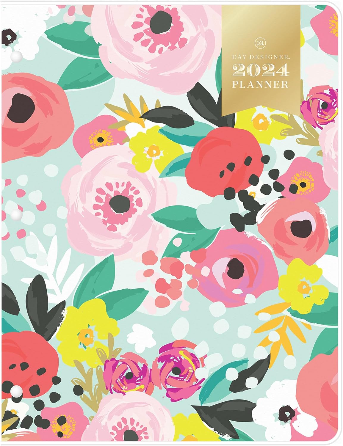 Day Designer for Blue Sky 2024 Monthly Planner, 8.5" x 11", Clear Cover, Stapled Binding, Secret Garden Mint (140104-24)