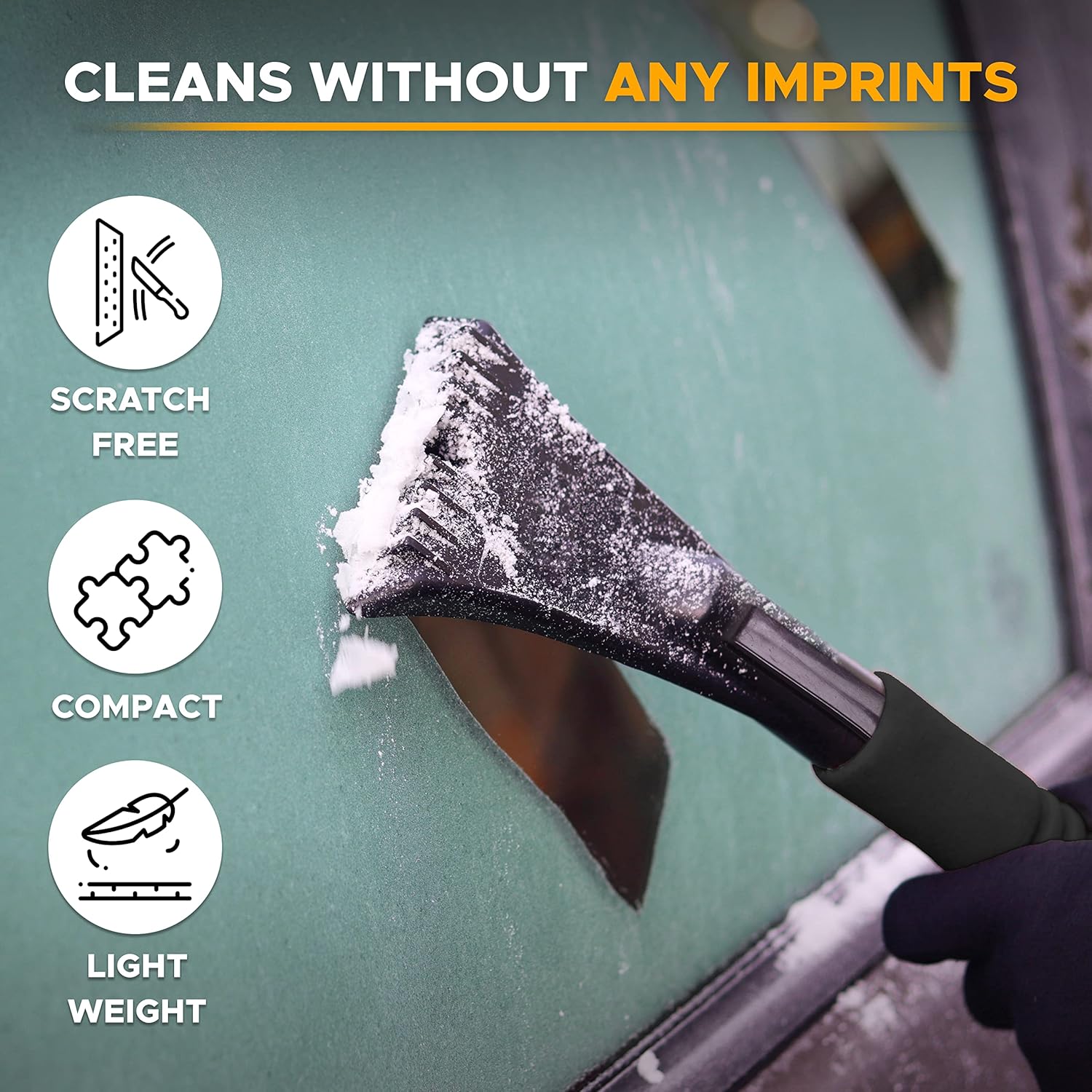 EcoNour Ice and Snow Scraper + Car Windshield Cover for Ice and Snow | Upgraded 600D Oxford Fabric Windshield Cover for Any Weather | Window Snow Scraper to Remove Snow and Ice