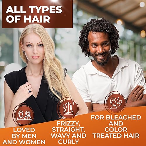 Miniatura 7 de Acondicionador marroquí de aceite de argán, sin sulfatos, antiencrespamiento hidratante para mujeres y hombres, tratamiento hidratante profundo para