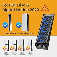 Vista 2 de Cooling Fan for PS5 Accessories, KIWIHOME Upgraded Quiet Cooler Fan with Auto Speed, Controller USB3.0 Port & LED for PS5 2020 Only, Not for