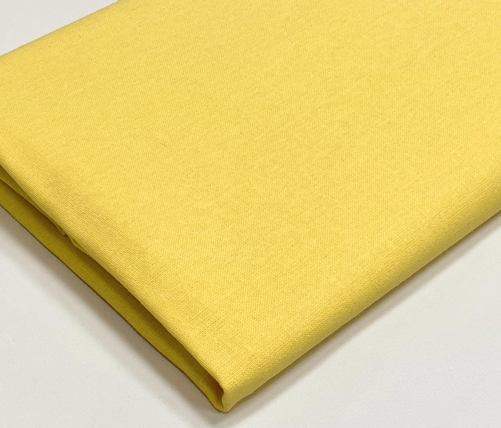 A-Express Plain Cotton Fabric - 60 Inches 150cm Extra Wide Per Metre - 150 GSM Viscose Material - for Clothing, Quilting, Curtain Lining, Sheeting, Costume, Dress, Bedding - Yellow Sample