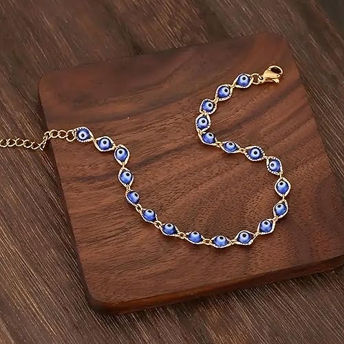Miniatura 5 de Evil Eye Bracelets Blue Eye Ojo Hamsa Jewelry Dainty Gold Link Bracelets for Women Lucky Turkish Protection Trendy Birthday Jewelry Gifts