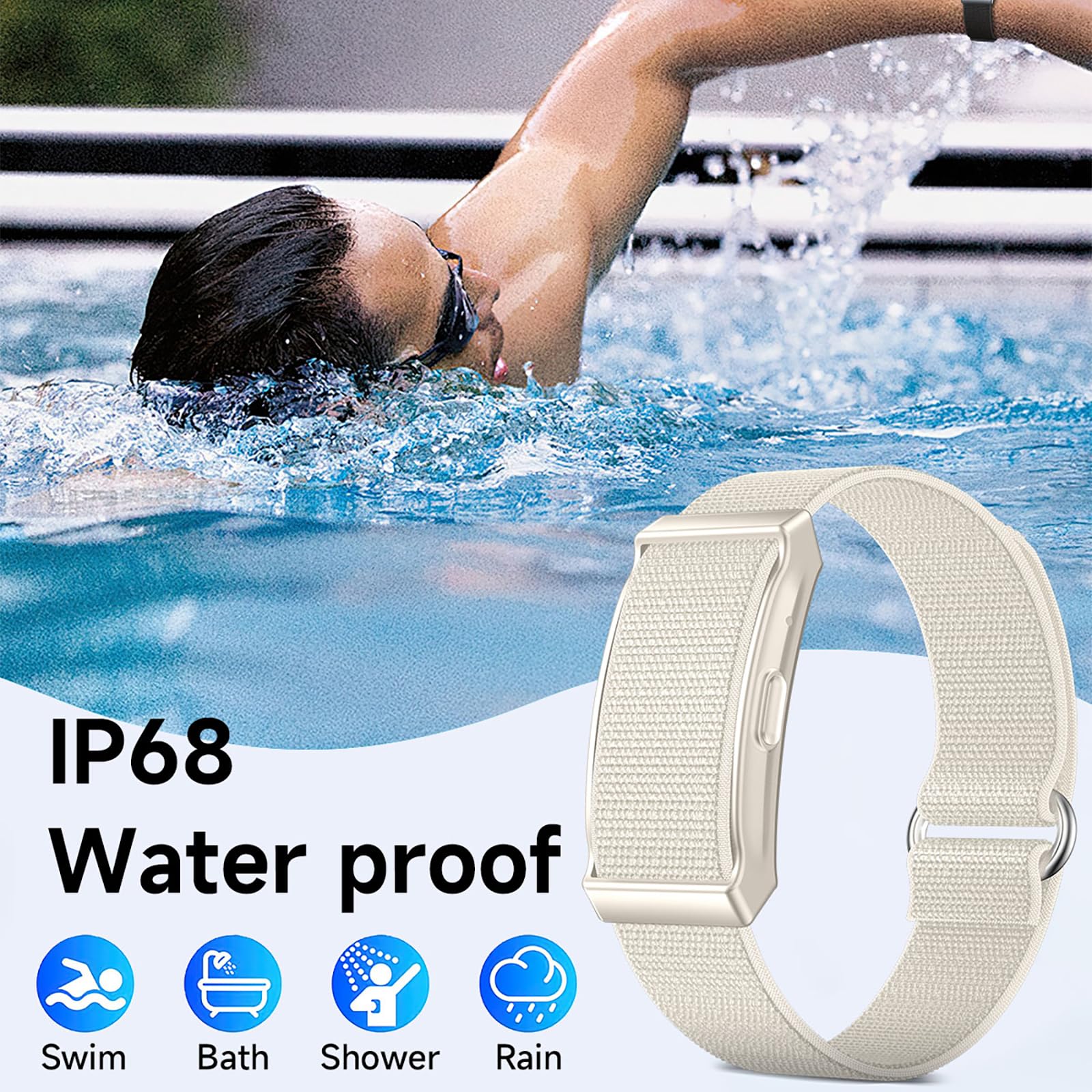 Fitness Armband ohne Display mit 2 Armbänder, Smart Band Aktivitätstracker Schlaftracker Schrittzähler Langer Akkulaufzeit Wecker Armband Vibration Laufuhr