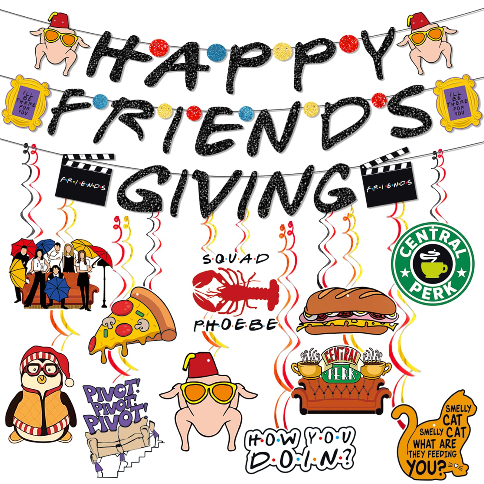 Happy Friendsgiving Banner Friendsgiving Banner for Friendsgiving Party Decorations Friendsgiving Decorations Thanksgiving Party Decorations