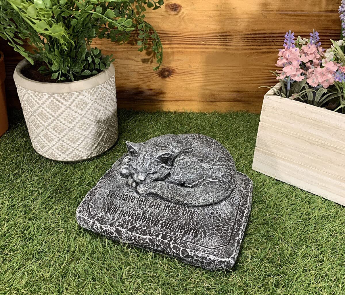J And L Stone Ornaments Stone Garden Memorial Cat With Verse Statue Ornament