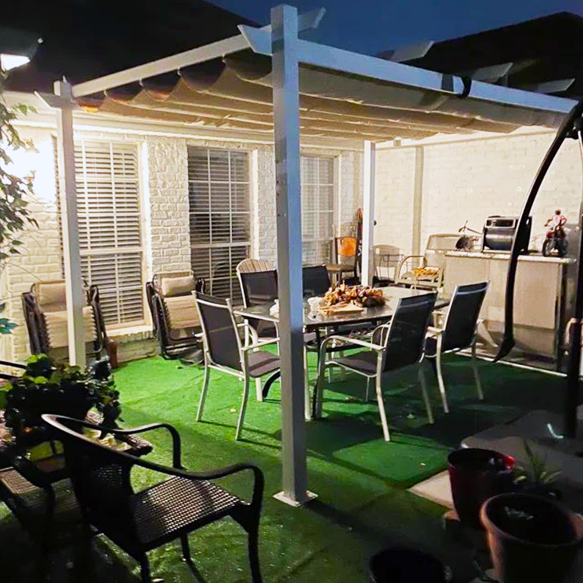 PURPLE LEAF Pergola Aluminium Blanc 4 x 3 m Toit de Protection UPF 50+ Kaki