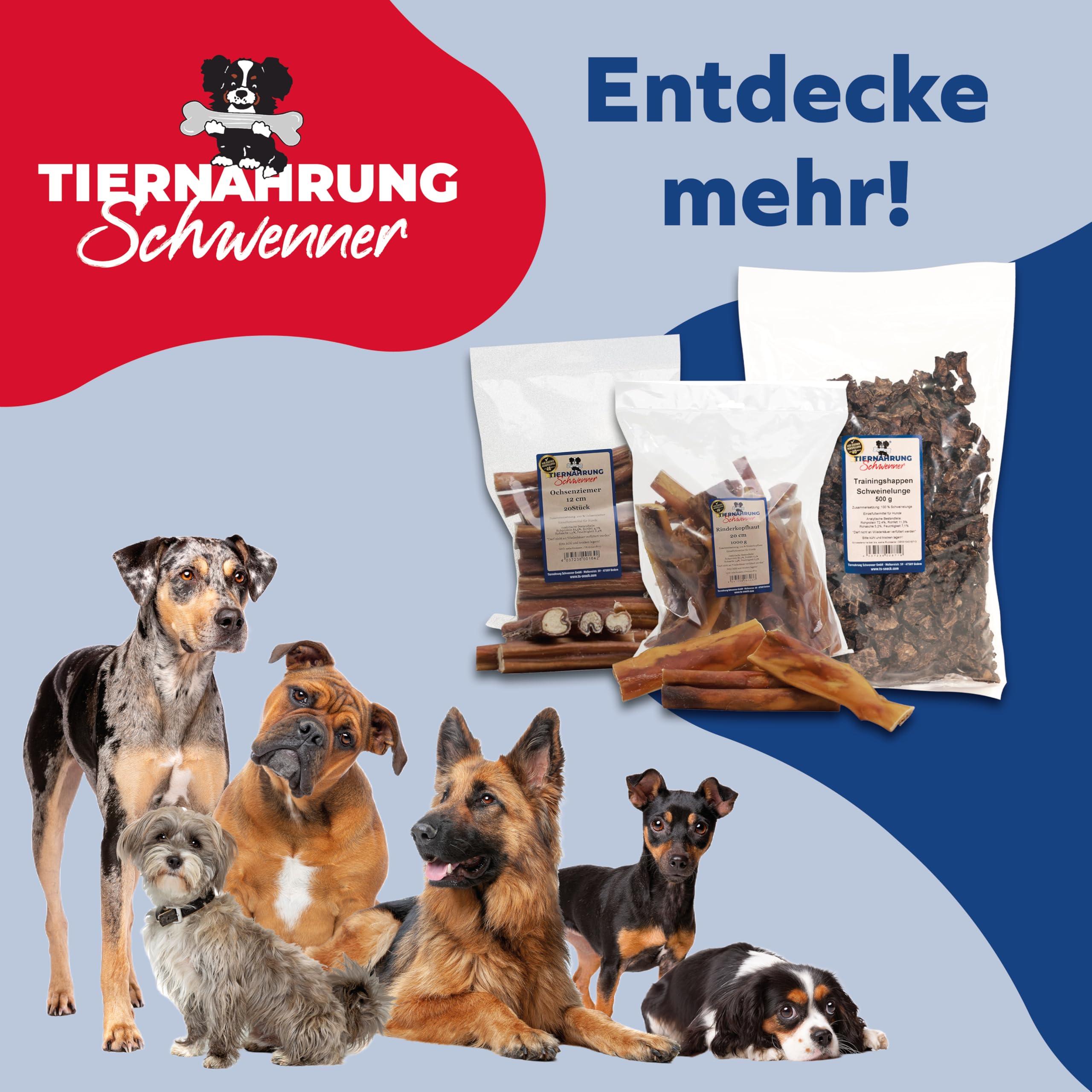 Schwenner nariz de ganado seca – Perros masticables para perros pequeños y medianos – golosinas para perros – 2500 g