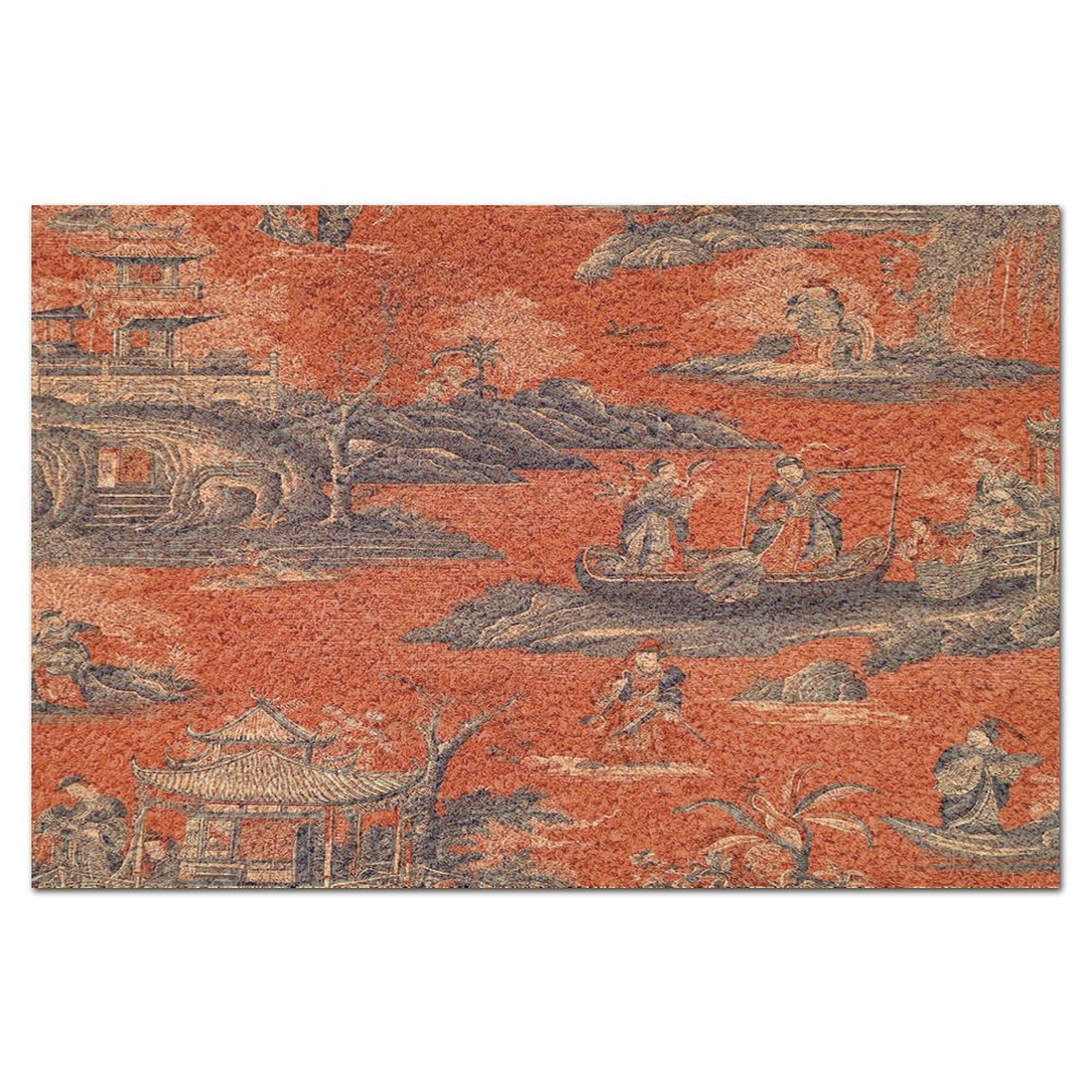 Paillasson en fibre de coco lourde tapis d'extérieur Cheng Toile Dynasty rouge