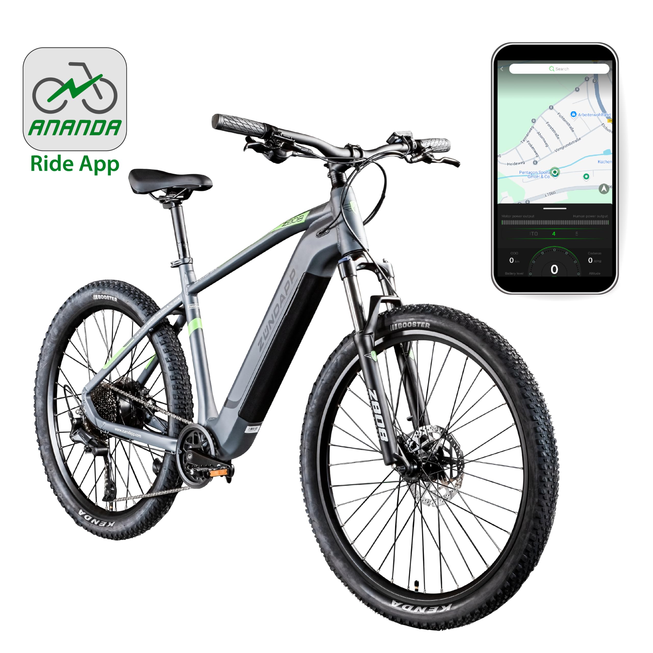 ZÜNDAPP Z808 E Bike Mountainbike 27,5" für Damen und Herren ab 155 cm Pedelec 10 Gang Elektrofahrrad 540Wh Scheibenbremsen