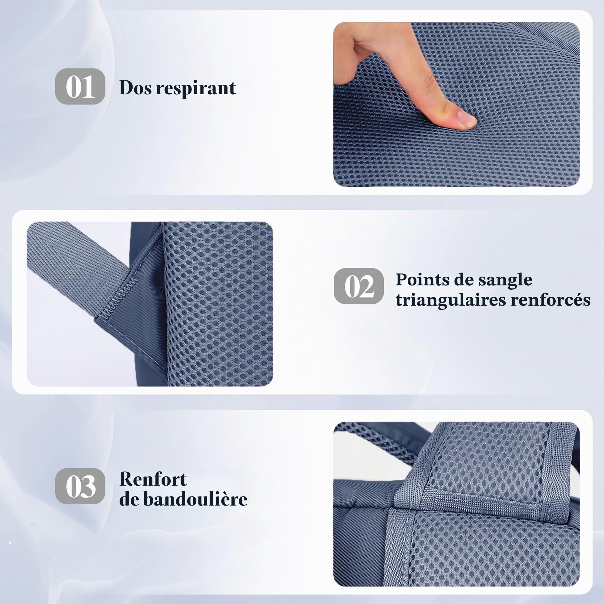WOUIYO Bagage Cabine 45x36x20 pour Easyjet Sac à Dos Voyage Cabine Avion 30L Bagage à Main Femme Homme Sous Siege Cabine Sac à Dos pour Ordinateur Portable 15.6 Pouces