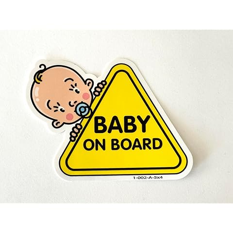 Generic Self Adhesive Boy Baby on Board Sign Colorful Sticker Car Window Or Body Decal Various Size, 5 x 4 inch