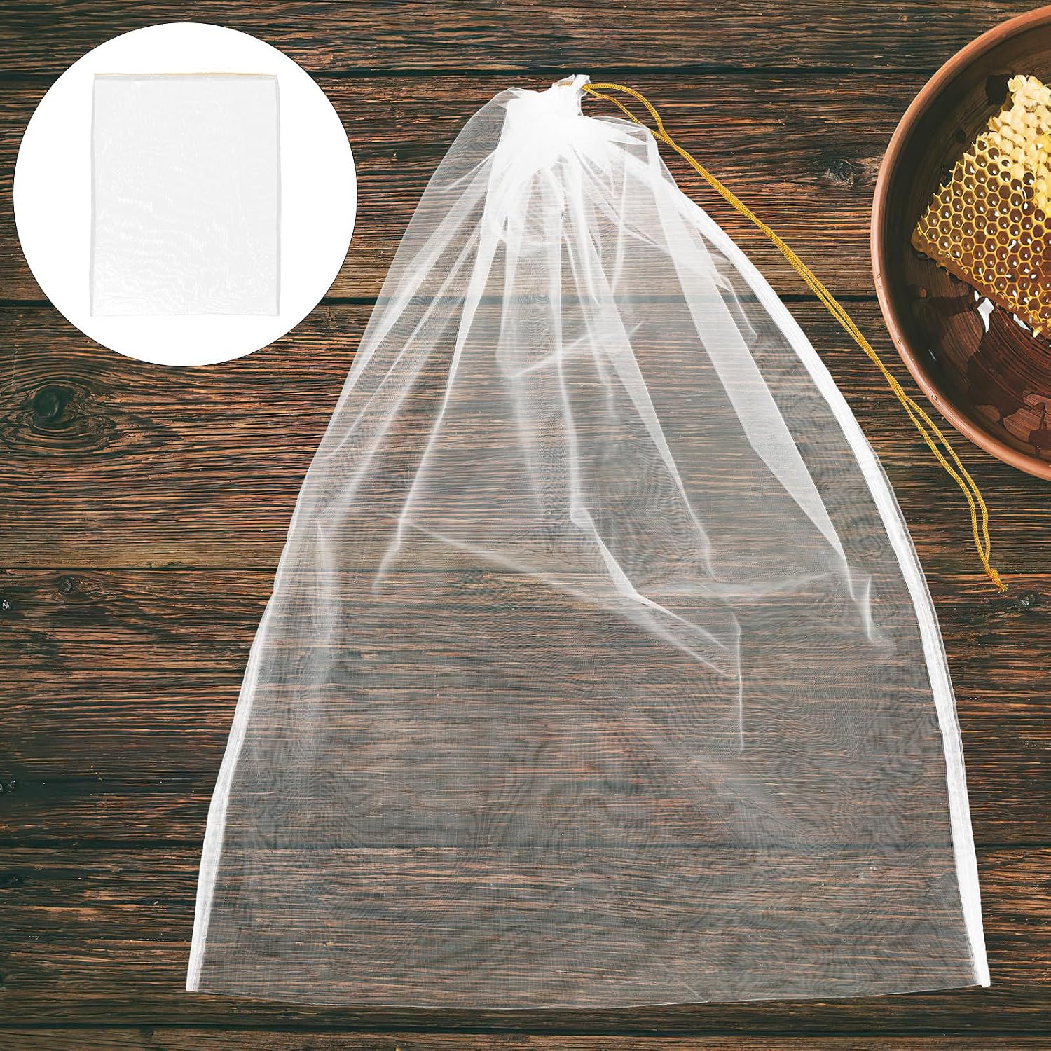 Nylon Honey Filter Mesh Bag 120 Grit 10pcs Wide Opening