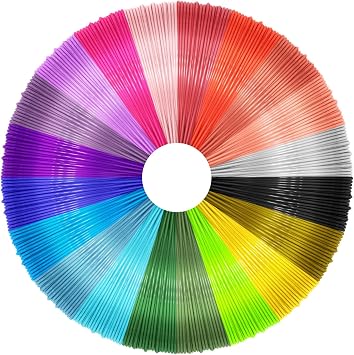 3D Pen PLA Filament Refills - Wiseten 20 Colors 3D Printing Pen Filament 1.75mm, 32.8 Feet per Color Total 656 Feet for Most Intelligent 3D Pen 3D Printer