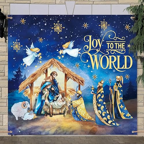 Cartel de Navidad para puerta de garaje, 7 x 8 pies, decoración de Navidad al aire libre, cubiertas de puerta de garaje, decoración de fondo de