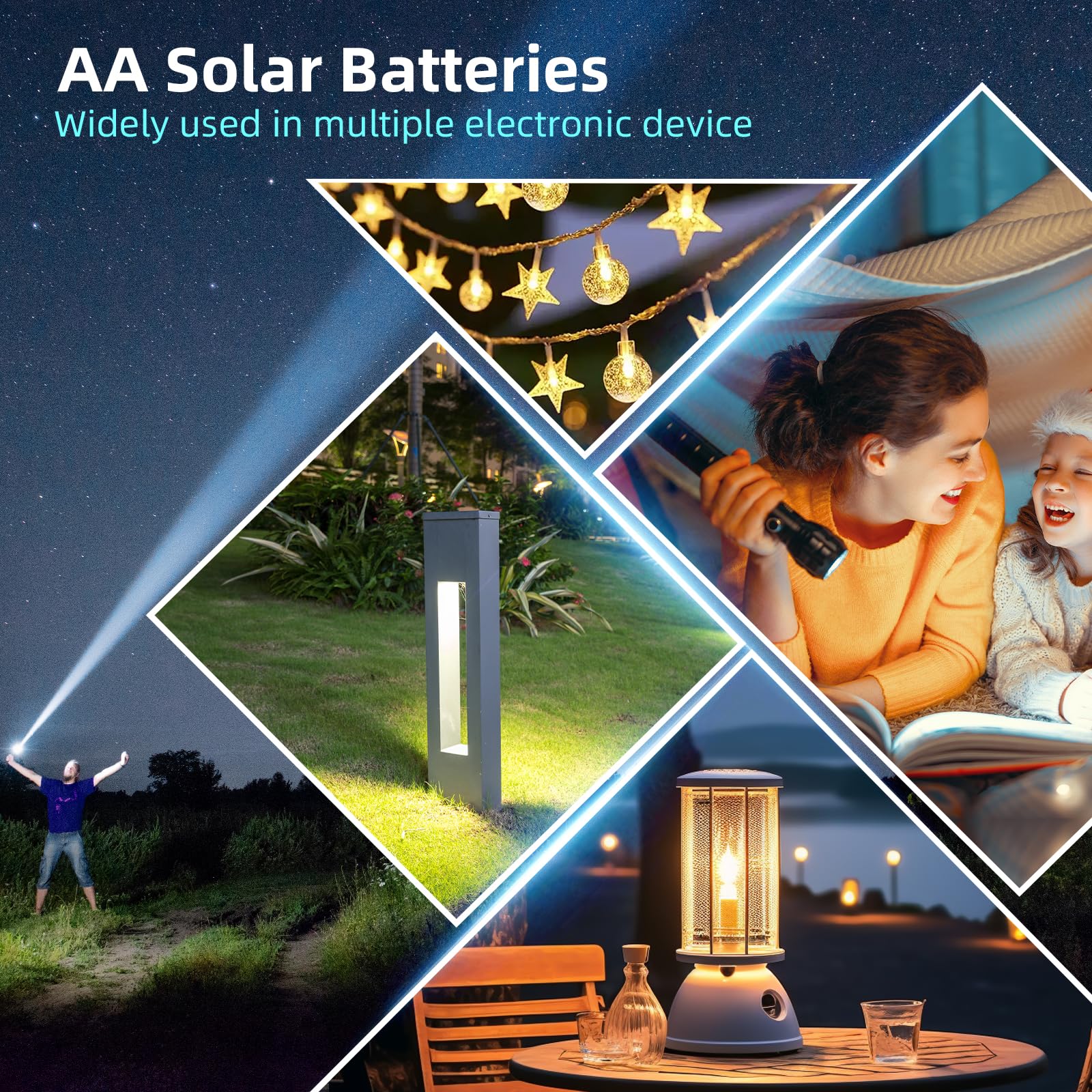 PKCELL AA Akumulatorowe baterie NIMH 1,2V 600mAh do lamp solarnych, zabawek, 12 sztuk