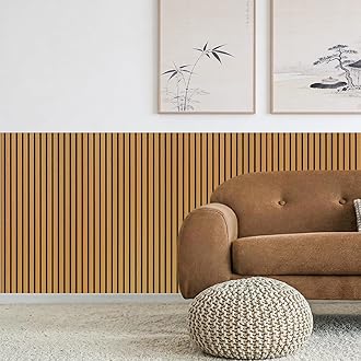 Acoustic Slat Wood Wall Panels and Ceiling Panelsling Decorative 3D MDF 120 cm x 60 cm Oak